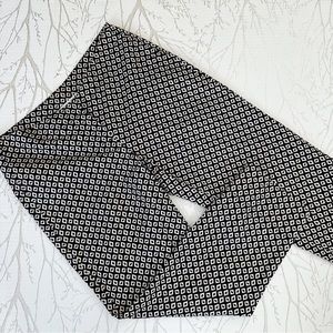CAbi Black and White Patterned Cropped Pants